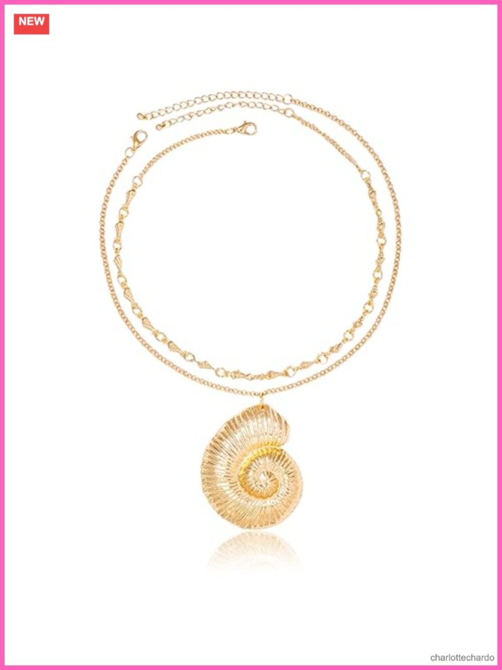 Layered Gold Conch Shell Necklace Set for Women